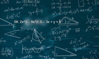 58: 2x^2 – 9x^2; 5 – 3x + y + 6